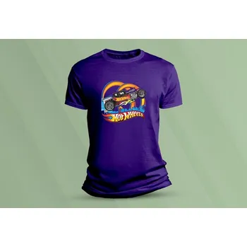 Dětské bavlněné tričko Hot Wheels 6. velikost 128 (7-8 let) Purpurová