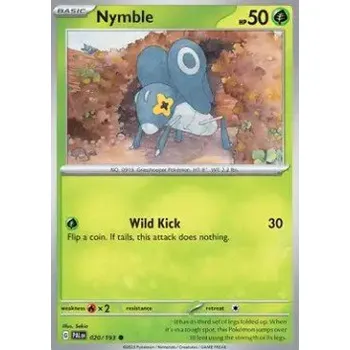 Sběratelská karetní hra Pokémon PAL 020/193 Nymble - Paldea Evolved Stav: Near Mint, Verze: REVERSE HOLO