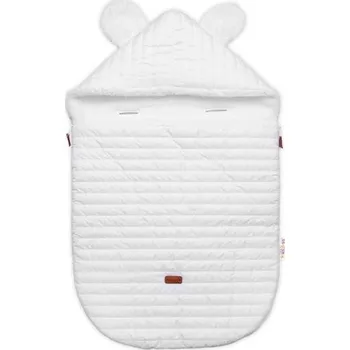 Zavinovačka Baby Nellys Prošívaný fusak 2 v 1 s kapucí a luna podšívkou Made with Love Baby Nellys Bílý