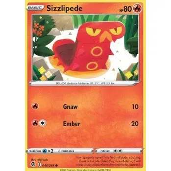Sběratelská karetní hra Pokémon FST 046/264 Sizzlipede - Fusion Strike Stav: Near Mint, Verze: REVERSE HOLO