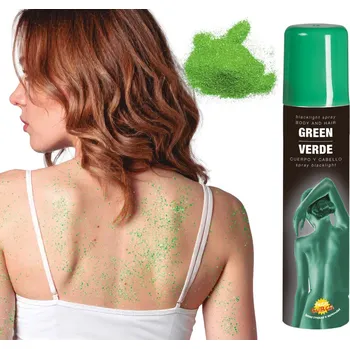 Barva na vlasy Fiestas Guirca Párty sprej barva na tělo zelená, 75 ml