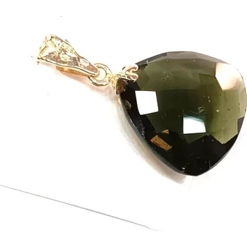 Přívěsek Zlatý přívěsek s vltavínem AUE42