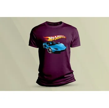 Dětské bavlněné tričko Hot Wheels 4. velikost 116 (5-6 let) Vínová