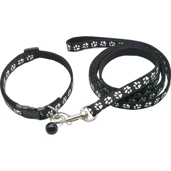 Obojek pro psa Petify Obojek s vodítkem pro psa Paw černý