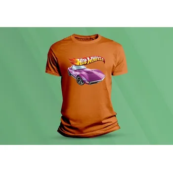 Chlapecké tričko Dětské bavlněné tričko Hot Wheels 2. velikost 128 (7-8 let) Oranžová