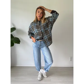 Dámská mikina Mishel Károvaná košile modrá Velikost: UNI