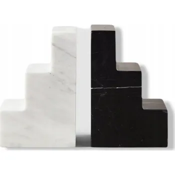 Zarážka na knihu PRINTWORKS Mramorové podpěry na knihy 2 ks bílé/černé