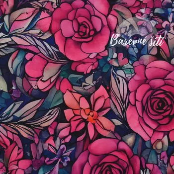 Zimní softshell Mozaikové růže (E) (Zimní softshell potištěný)