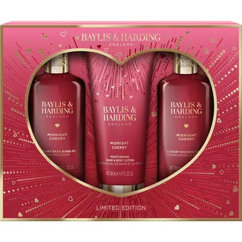 Kosmetická sada Baylis & Harding – Dárková sada koupelové péče Midnight Cherry, 3 ks