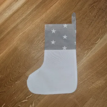 Vánoce Mikulášská (vánoční) ponožka - bílo šedá