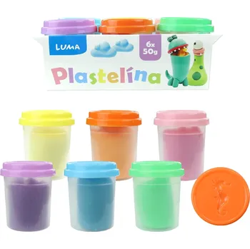 Modelovací hmota Plastelína Luma měkká kelímek, pastel 6 barev
