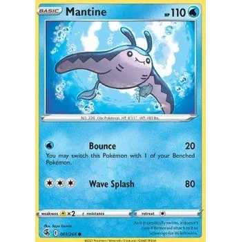 Sběratelská karetní hra Pokémon FST 061/264 Mantine - Fusion Strike Stav: Near Mint, Verze: REVERSE HOLO
