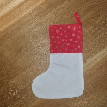 Vánoce Mikulášská (vánoční) ponožka - bílo červená