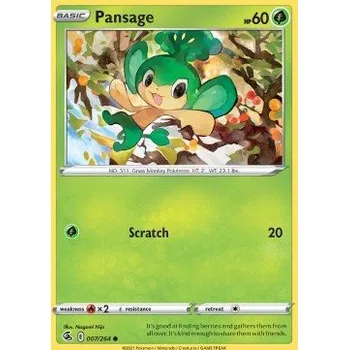 Karetní hra Pokémon FST 007/264 Pansage - Fusion Strike Stav: Near Mint, Verze: REVERSE HOLO
