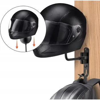 Věšák Věšák na helmu – otočný držák na stěnu Černá