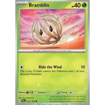 Karetní hra Pokémon PAL 022/193 Bramblin - Paldea Evolved Stav: Near Mint, Verze: REVERSE HOLO