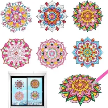 Diamantové malování Diamantové malování pro děti - Okenní samolepky - Mandaly