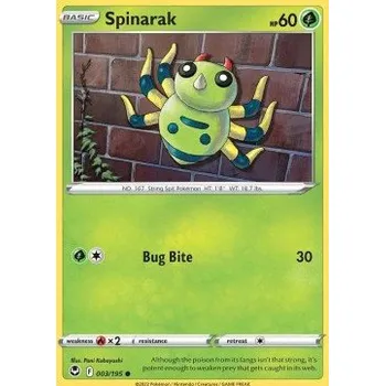 Karetní hra Pokémon SIT 003/195 Spinarak - Silver Tempest Stav: Near Mint, Verze: REVERSE HOLO