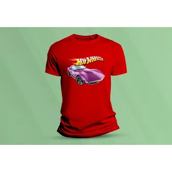 Dětské bavlněné tričko Hot Wheels 2. Červená velikost 128 (7-8 let)