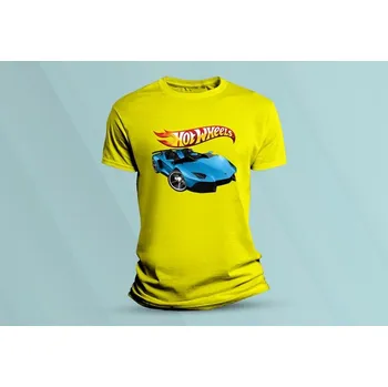 Dětská móda Dětské bavlněné tričko Hot Wheels 4. Žlutá velikost 152 (12-13 let)