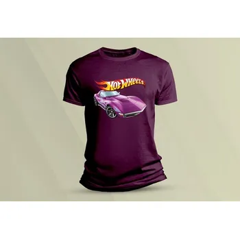 Chlapecké oblečení Dětské bavlněné tričko Hot Wheels 2. velikost 116 (5-6 let) Vínová