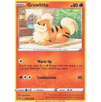 Karetní hra Pokémon FST 032/264 Growlithe - Fusion Strike Stav: Near Mint, Verze: REVERSE HOLO