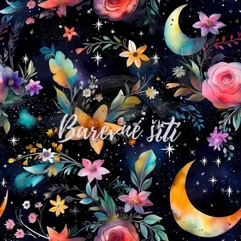 Zimní softshell Květy hvězdné noční oblohy (E) (Zimní softshell potištěný)