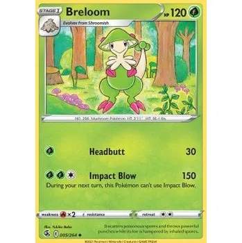 Karetní hra Pokémon FST 005/264 Breloom - Fusion Strike Stav: Near Mint, Verze: REVERSE HOLO
