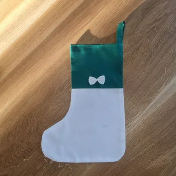 Vánoční dekorace Mikulášská (vánoční) ponožka - bílo zelená