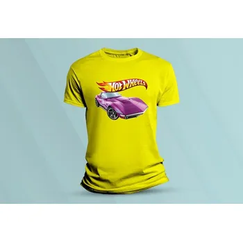 Dětská móda Dětské bavlněné tričko Hot Wheels 2. Žlutá velikost 152 (12-13 let)