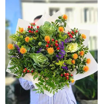 umělá květina Špenátová kytice Brassica