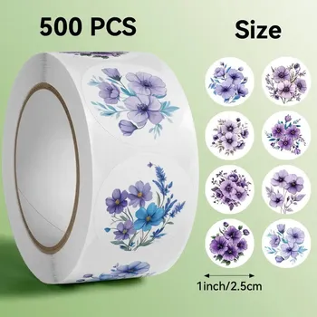 samolepka BAF Mini nálepky Fialové květy 500 kusů