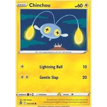 Sběratelská karetní hra Pokémon SIT 051/195 Chinchou - Silver Tempest Stav: Near Mint, Verze: REVERSE HOLO