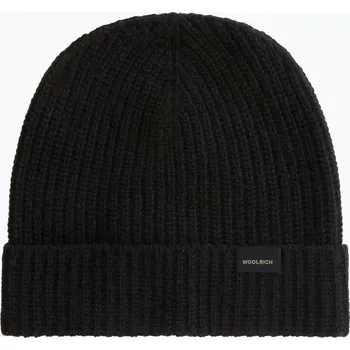 Čepice Pánská zimní čepice Woolrich Knitted Ribbed Beanie black