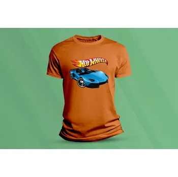 Chlapecké tričko Dětské bavlněné tričko Hot Wheels 4. velikost 116 (5-6 let) Oranžová