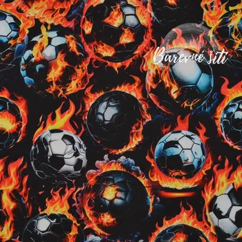 Zimní softshell Černobíle hořící míče (E) (Zimní softshell potištěný)