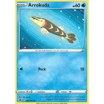 Karetní hra Pokémon FST 082/264 Arrokuda - Fusion Strike Stav: Near Mint, Verze: REVERSE HOLO