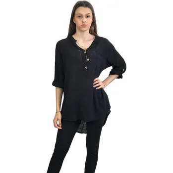 Dámská lněná košile Barva: černá