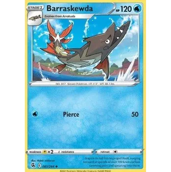 Sběratelská karetní hra Pokémon FST 083/264 Barraskewda - Fusion Strike Stav: Near Mint, Verze: REVERSE HOLO