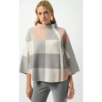 Dámský svetr JOSEPH RIBKOFF dámský svetr šedobílý pletený barevné kostky