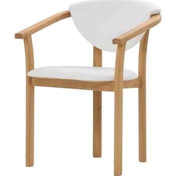 Dubová olejovaná židle Alexis bílá koženka