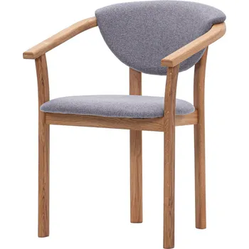 Dřevěná židle s područkami Alexis šedá látka