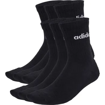 Pánské termo ponožky Adidas Linear Crew Ponožky Cushioned 6 Pair Pack black JL6094 37-39