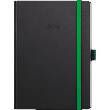 Diář Nora denní černo/zelený diář A5 David