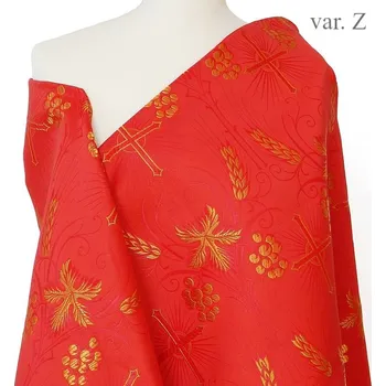 HEDVA ČESKÝ BROKÁT Církevní brokát 160 51056 KŘÍŽ A KLASY červená | Z