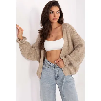 Dámský svetr Krátký kardiganový svetr model 90482 béžový