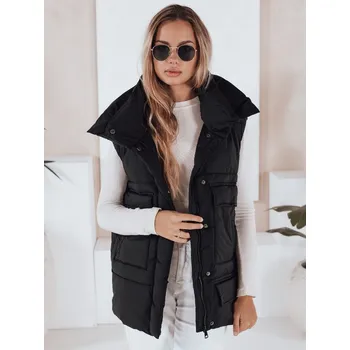 Dámská vesta Černá krátká oversize vesta OMALIS TY3286 Velikost: S