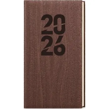 Diář Wood týdenní hnědý kapesní diář Jakub