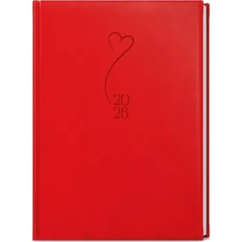 Diář Vivella s ražbou denní červený diář A5 David Srdce