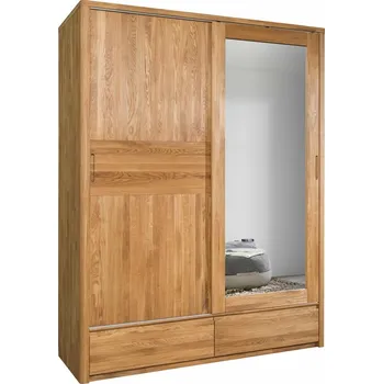 Šatní skříň Masivní skříň Lausanne 2 se zrcadlem
